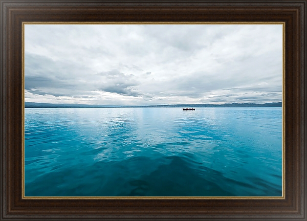 Постер Гребцы в лодке на озере с типом исполнения На холсте в раме в багетной раме 1.023.151