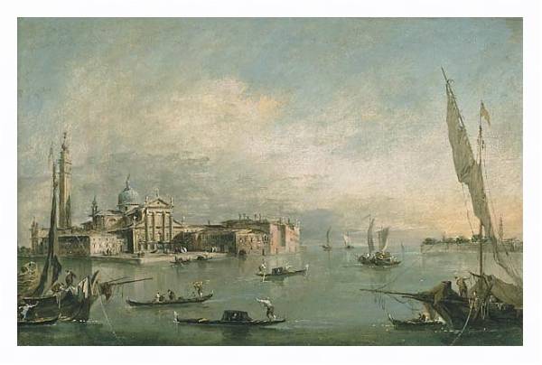 Постер A view of the Bacino di San Marco with San Giorgio Maggiore and the Punta della Giudecca с типом исполнения На холсте в раме в багетной раме 221-03