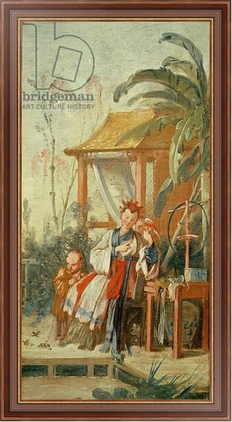 Постер A Chinese Garden, study for a tapestry cartoon, c.1742 с типом исполнения На холсте в раме в багетной раме 35-M719P-83
