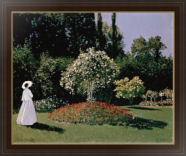 Постер Дама в саду Сент-Адресс с типом исполнения На холсте в раме в багетной раме 1.023.151