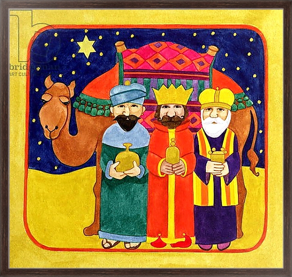 Постер Three Kings and Camel с типом исполнения На холсте в раме в багетной раме 221-02