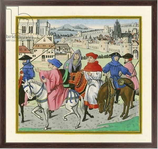 Постер The Canterbury Pilgrimage, late 15th Century с типом исполнения На холсте в раме в багетной раме 221-02