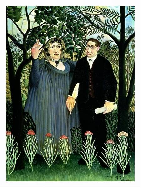 Постер The Muse Inspiring the Poet, 1908-09 с типом исполнения На холсте в раме в багетной раме 221-03