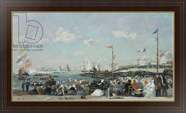 Постер The Regatta at Le Havre, 1869 с типом исполнения На холсте в раме в багетной раме 1.023.151
