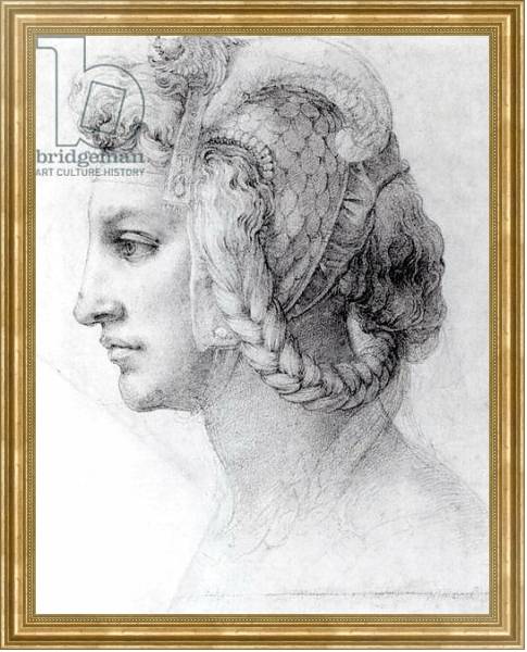 Постер Ideal Head of a Woman, c.1525-28 с типом исполнения На холсте в раме в багетной раме NA033.1.051