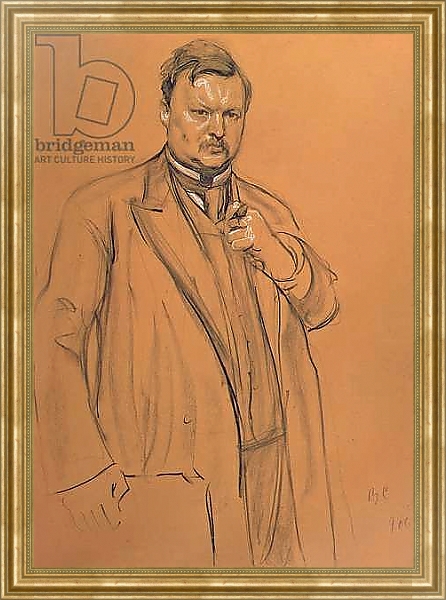 Постер Portrait of the Composer Alekandr Konstantinovich Glazunov, 1906 1 с типом исполнения На холсте в раме в багетной раме NA033.1.051