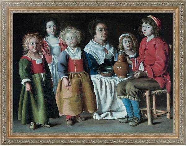 Постер Женщина и пять детей с типом исполнения На холсте в раме в багетной раме 484.M48.310