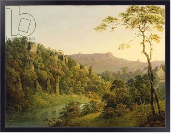 Постер View in Matlock Dale, Looking Towards Black Rock Escarpment, c.1780-5 с типом исполнения На холсте в раме в багетной раме 221-01