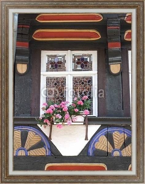 Постер Германия. Вернигероде, окно с типом исполнения На холсте в раме в багетной раме 595.M52.330