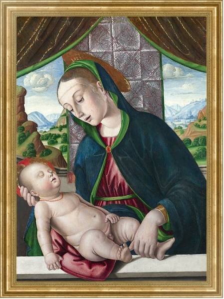 Постер Дева Мария с младенцем 22 с типом исполнения На холсте в раме в багетной раме NA033.1.051