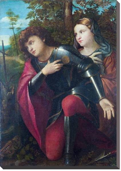 Постер Святой Георгий и Святой в обличии женщины с типом исполнения На холсте без рамы