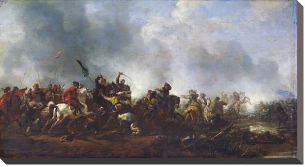 Постер Кавалерия, атакующая пехоту с типом исполнения На холсте без рамы