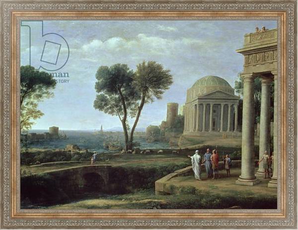 Постер Landscape with Aeneas at Delos, 1672 с типом исполнения На холсте в раме в багетной раме 484.M48.310