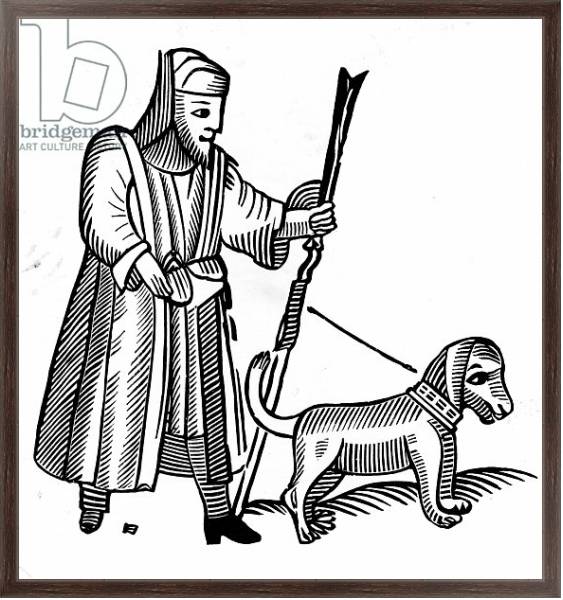 Постер Pilgrim with a dog с типом исполнения На холсте в раме в багетной раме 221-02