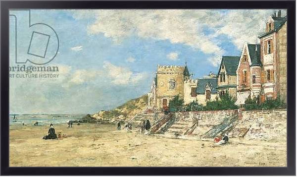Постер Malakoff Tower and the Shore at Trouville; La Tour Malakoff et le Rivage a Trouville, 1877 с типом исполнения На холсте в раме в багетной раме 221-01