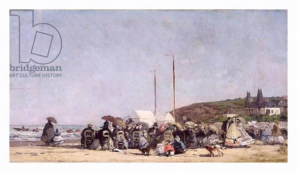 Постер The Beach at Trouville, 1864 с типом исполнения На холсте в раме в багетной раме 221-03
