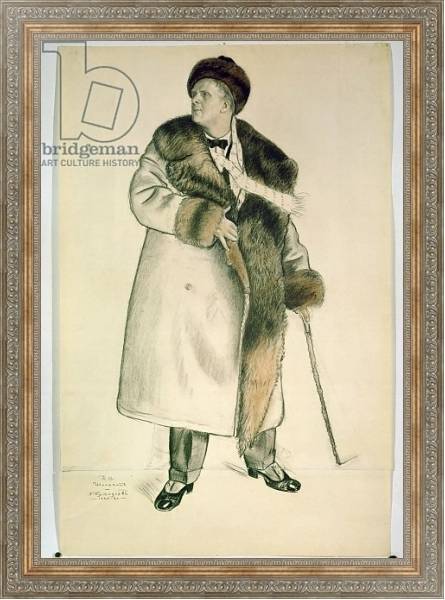 Постер Portrait of the Opera Singer Feodor Ivanovich Chaliapin 1920-21 с типом исполнения На холсте в раме в багетной раме 484.M48.310