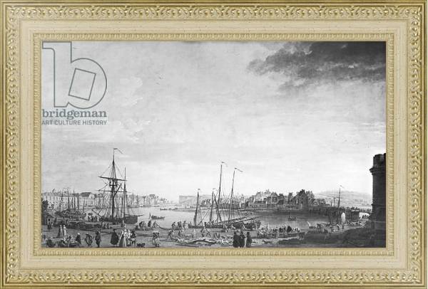 Постер View of the Port of Dieppe, 1765 с типом исполнения Акварель в раме в багетной раме 484.M48.725