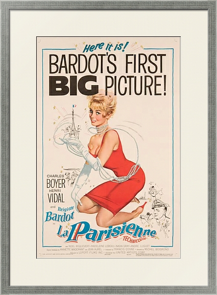 Постер Постер: Афиша с Бриджит Бордо с типом исполнения Под стеклом в багетной раме 1727.2510