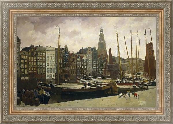 Постер The Damrak in Amsterdam с типом исполнения На холсте в раме в багетной раме 484.M48.310
