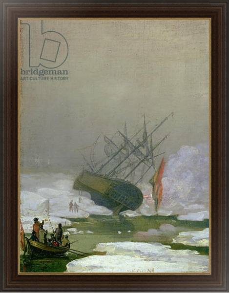 Постер Ship in the Polar Sea, 12th December 1798 с типом исполнения На холсте в раме в багетной раме 1.023.151