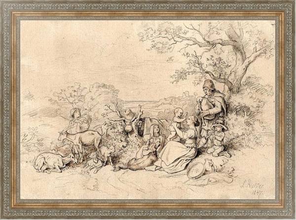 Постер Пастух с семьей с типом исполнения На холсте в раме в багетной раме 484.M48.310