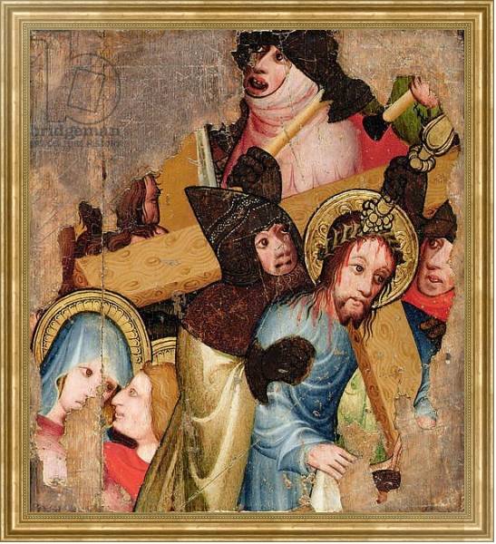 Постер Christ Bearing the Cross, c.1400-25 с типом исполнения На холсте в раме в багетной раме NA033.1.051