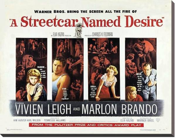 Постер Poster - A Streetcar Named Desire 3 с типом исполнения На холсте без рамы