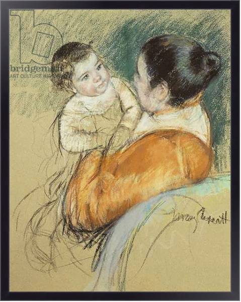 Постер Mother Louise Holding Up Her Blue-Eyed Child, с типом исполнения На холсте в раме в багетной раме 221-01