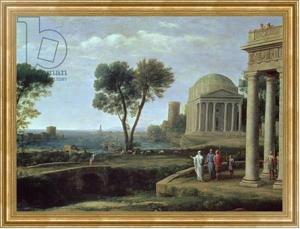 Постер Landscape with Aeneas at Delos, 1672 с типом исполнения На холсте в раме в багетной раме NA033.1.051