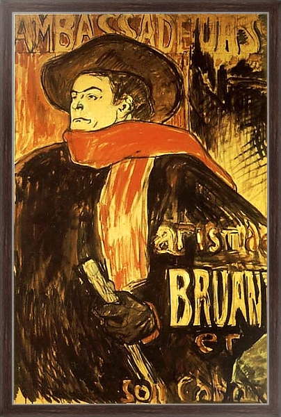 Постер Aristide Bruant studie 2 с типом исполнения На холсте в раме в багетной раме 221-02