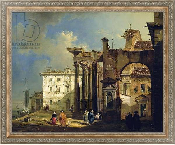 Постер The Portico of the Church of San Lorenzo in Milan, c.1814 с типом исполнения На холсте в раме в багетной раме 484.M48.310