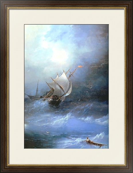 Постер Буря в ледовитом океане с типом исполнения Под стеклом в багетной раме 1.023.036