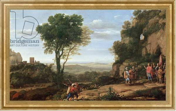 Постер Landscape with David at the Cave of Abdullam, 1658 с типом исполнения На холсте в раме в багетной раме NA033.1.051