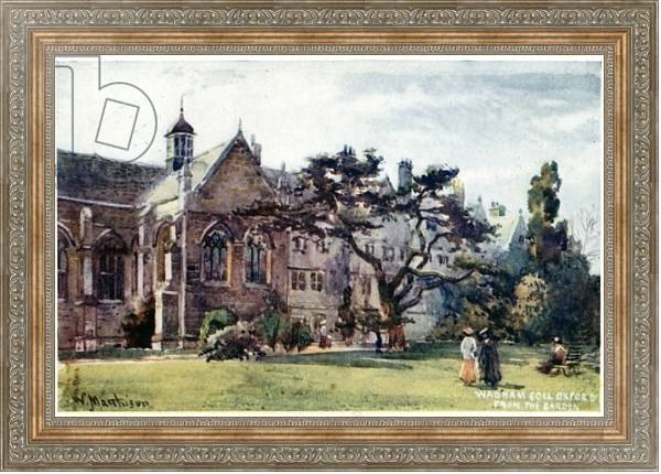 Постер Wadham College from the Garden с типом исполнения На холсте в раме в багетной раме 484.M48.310