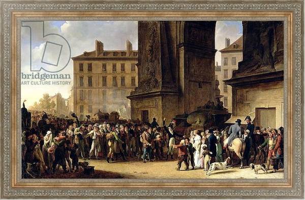 Постер The Conscripts of 1807 Marching Past the Gate of Saint-Denis с типом исполнения На холсте в раме в багетной раме 484.M48.310