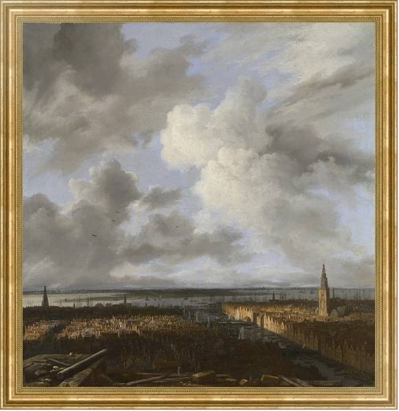 Постер Панорамный вид Амстердама с типом исполнения На холсте в раме в багетной раме NA033.1.051