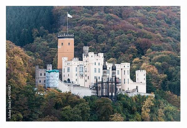 Постер Германия. Замок Штольценфельс на Рейне с типом исполнения На холсте в раме в багетной раме 221-03
