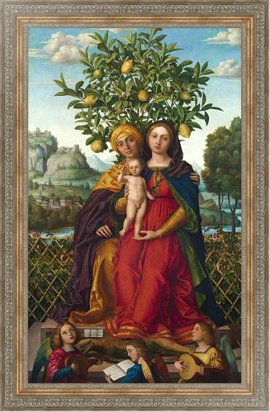 Постер Дева Мария с младенцем и Святой Анной 2 с типом исполнения На холсте в раме в багетной раме 484.M48.310