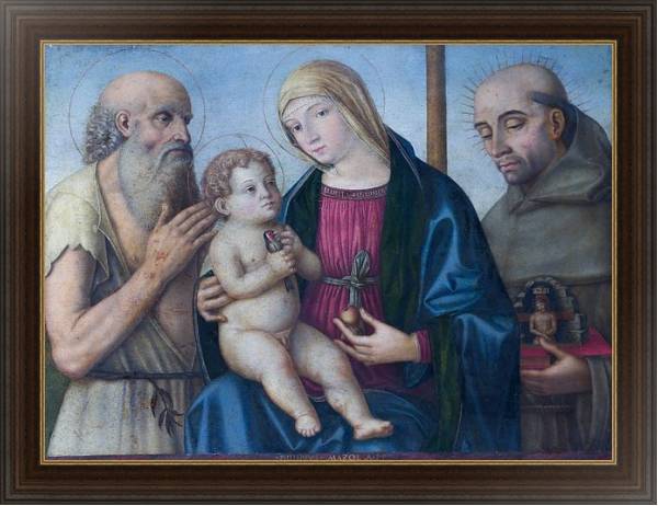 Постер Дева Мария с младенцем и Святыми 3 с типом исполнения На холсте в раме в багетной раме 1.023.151