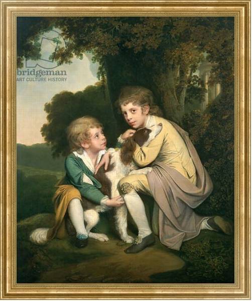 Постер Thomas and Joseph Pickford as Children, c.1777-9 с типом исполнения На холсте в раме в багетной раме NA033.1.051