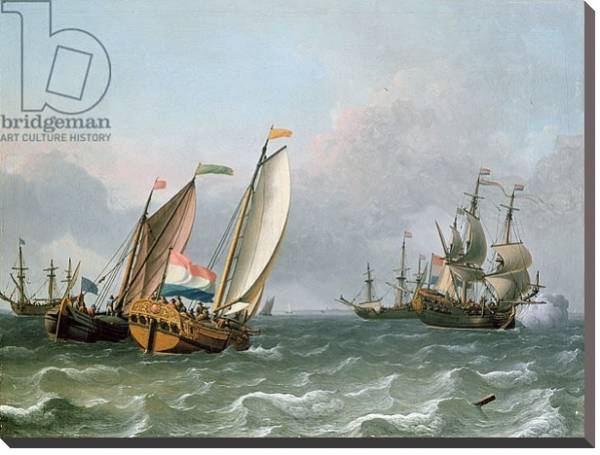 Постер Dutch Shipping in a Choppy Sea с типом исполнения На холсте без рамы