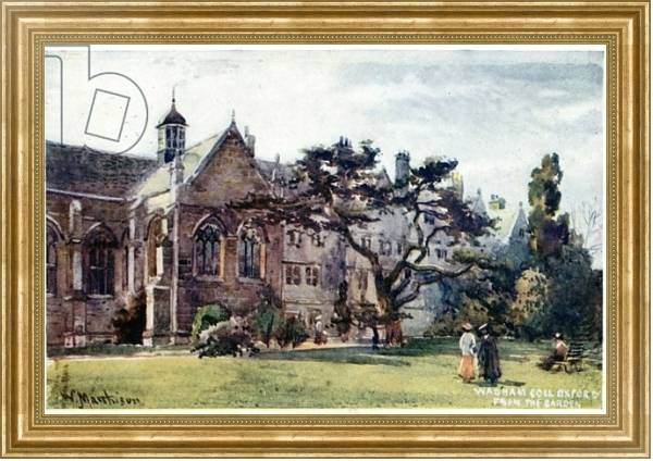 Постер Wadham College from the Garden с типом исполнения На холсте в раме в багетной раме NA033.1.051