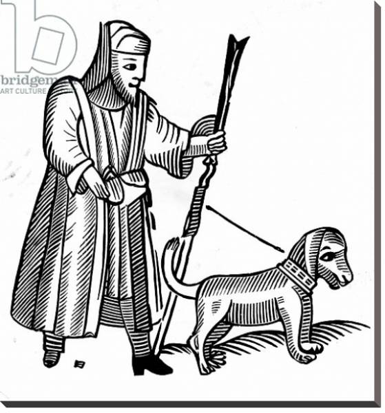 Постер Pilgrim with a dog с типом исполнения На холсте без рамы