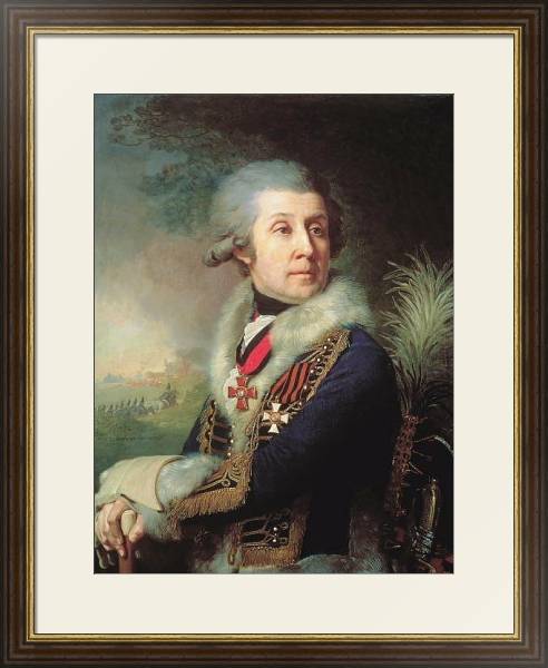 Постер Портрет генерал-майора Федора Артемьевича Боровского. 1799 с типом исполнения Под стеклом в багетной раме 1.023.036