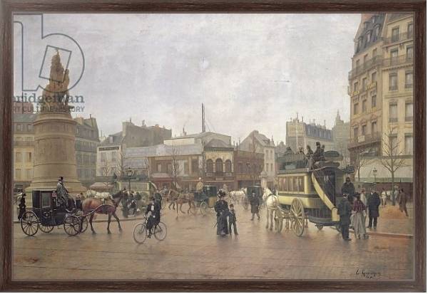 Постер La Place Clichy, Paris, 1896 с типом исполнения На холсте в раме в багетной раме 221-02