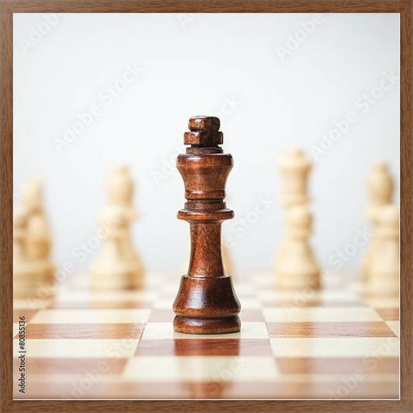 Постер Шахматные фигуры на доске с типом исполнения На холсте в раме в багетной раме 1727.4310