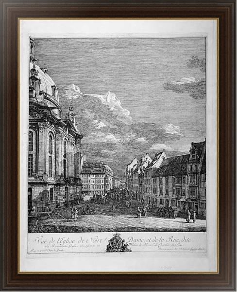 Постер Вид на Фрауэнкирхе в Дрездене с типом исполнения На холсте в раме в багетной раме 1.023.151