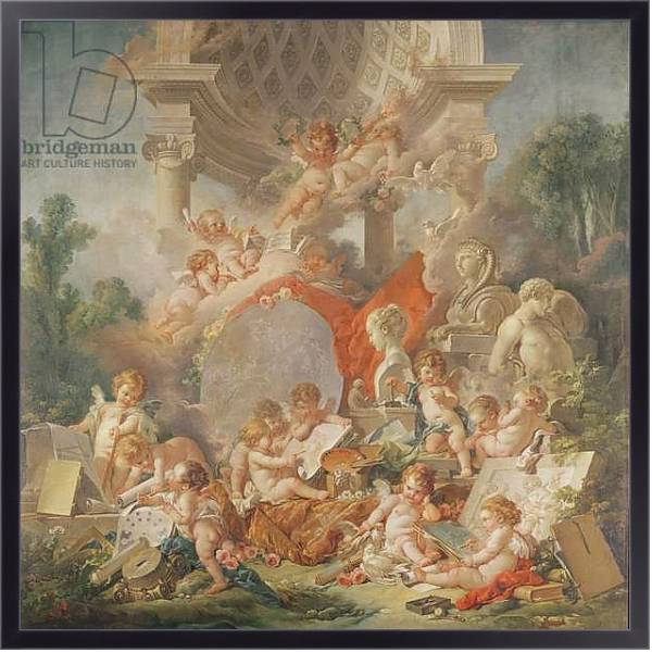 Постер The Meeting of the Arts or The Geniuses of the Arts, 1761 с типом исполнения На холсте в раме в багетной раме 221-01