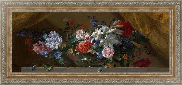 Постер Цветы в стеклянной вазе 2 с типом исполнения На холсте в раме в багетной раме 484.M48.310